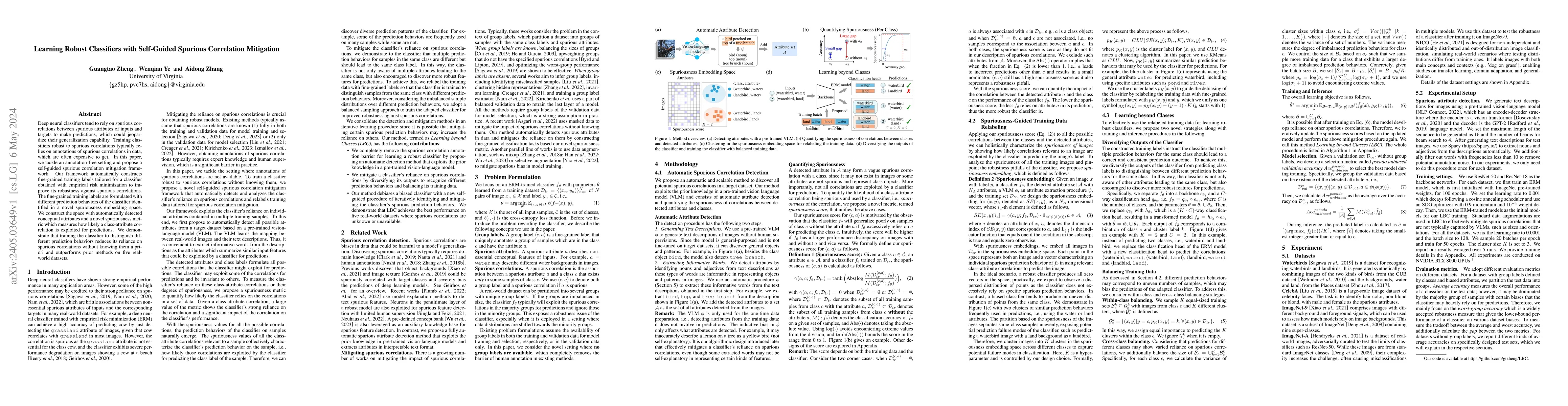 Thumbnail for Learning Robust Classifiers with Self-Guided Spurious Correlation
  Mitigation