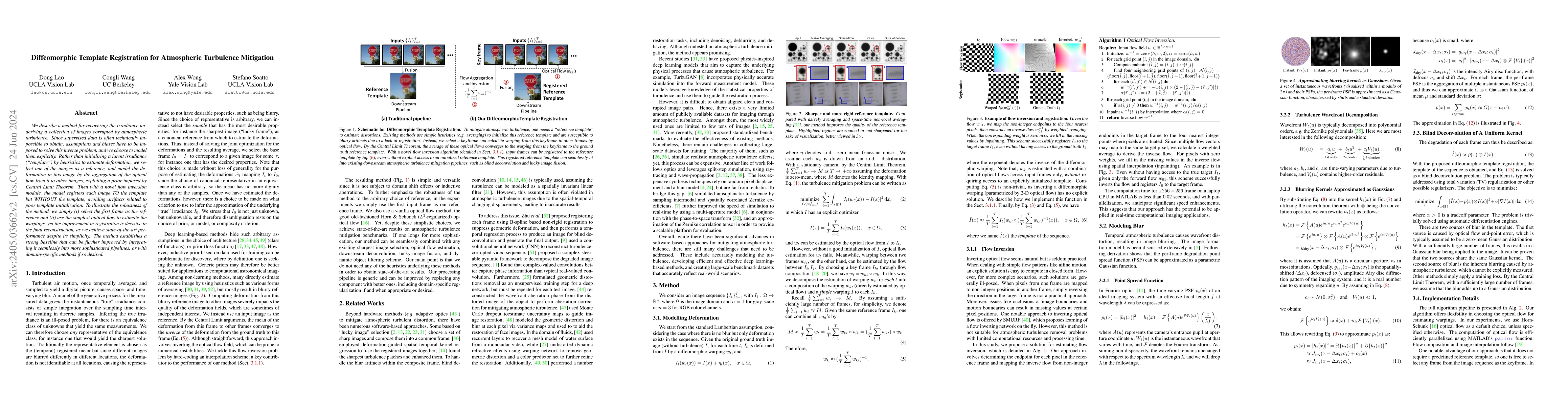 Thumbnail for Diffeomorphic Template Registration for Atmospheric Turbulence
  Mitigation