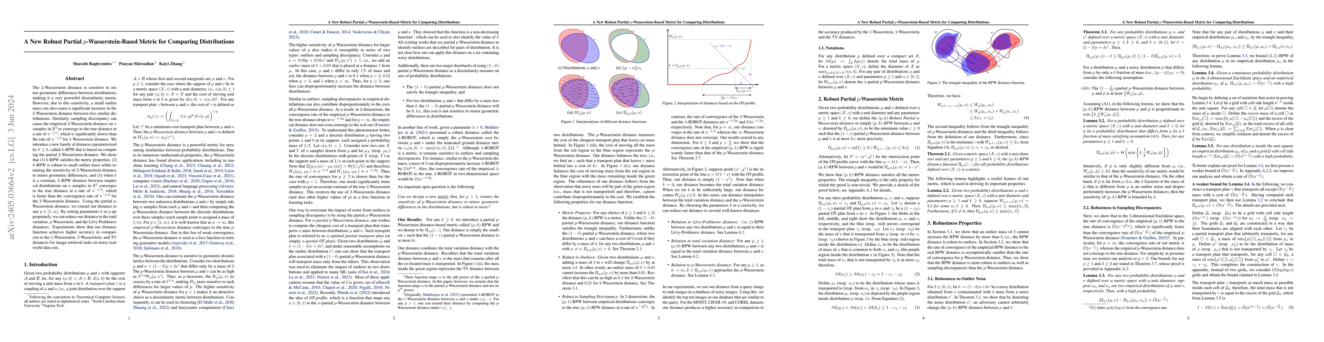 Thumbnail for A New Robust Partial $p$-Wasserstein-Based Metric for Comparing
  Distributions