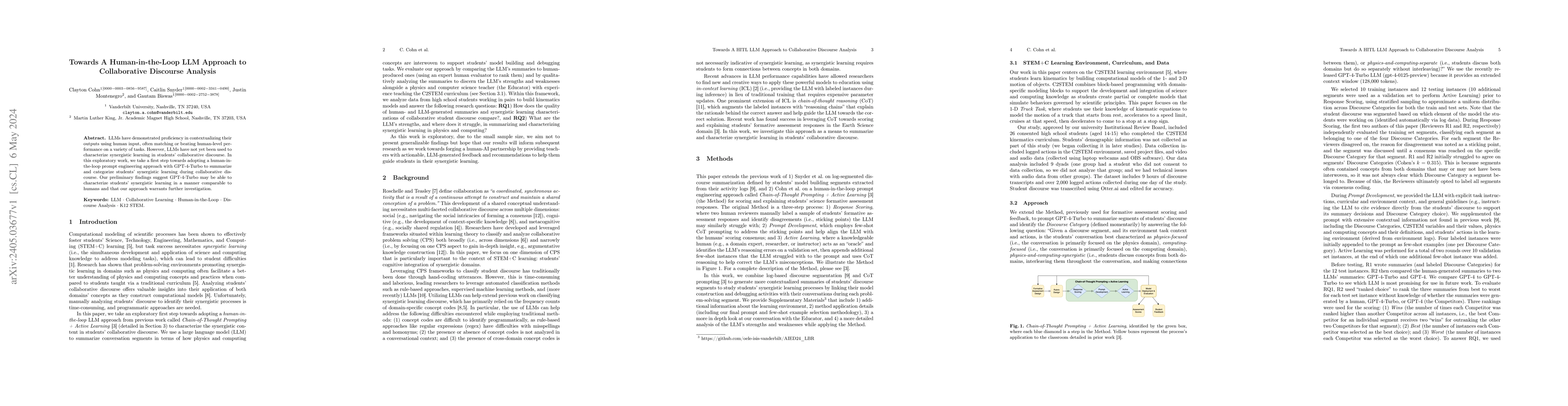 Thumbnail for Towards A Human-in-the-Loop LLM Approach to Collaborative Discourse
  Analysis