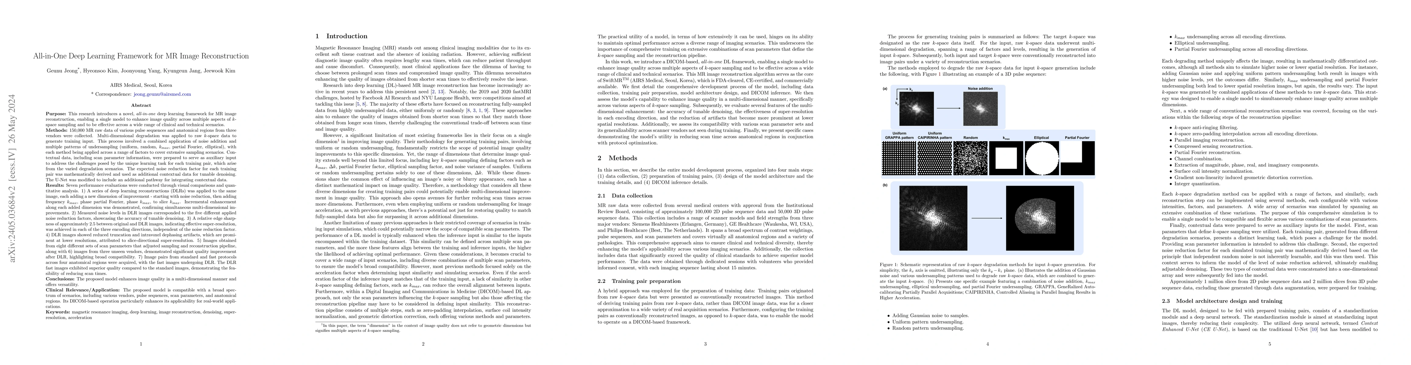 Thumbnail for All-in-One Deep Learning Framework for MR Image Reconstruction