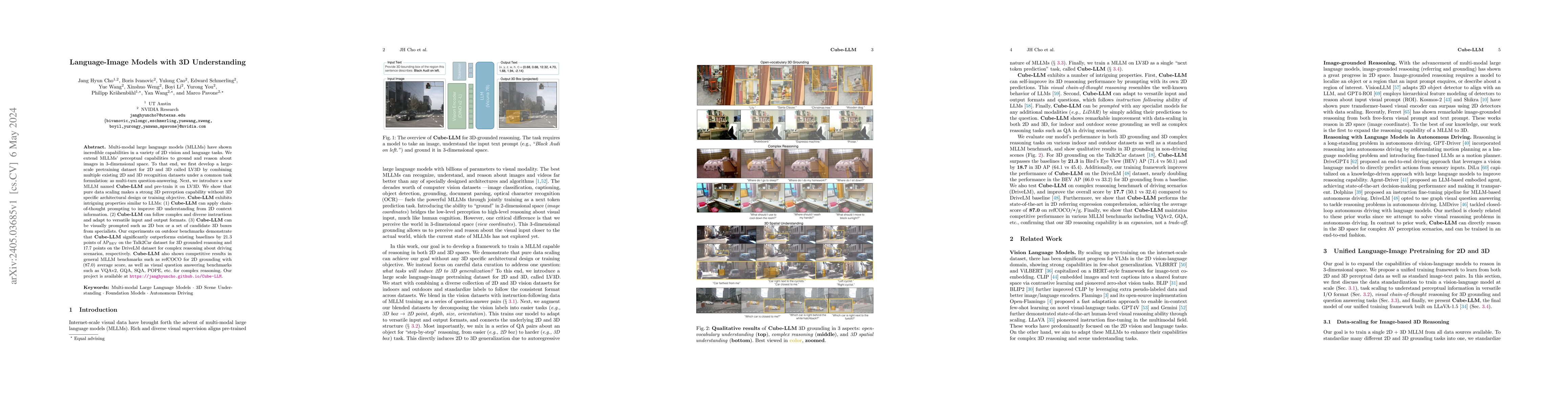 Thumbnail for Language-Image Models with 3D Understanding