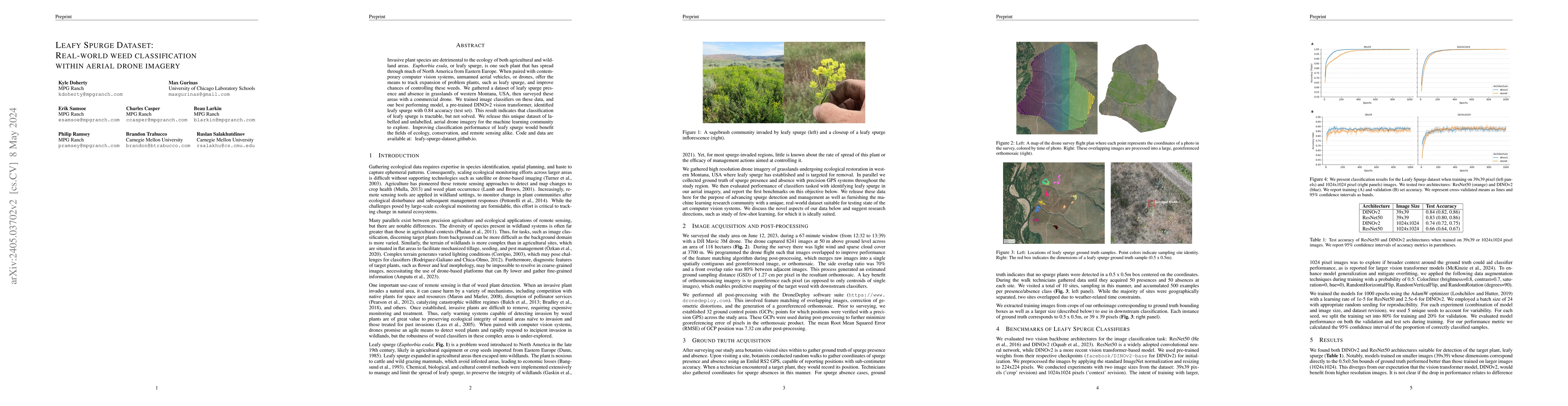 Thumbnail for Leafy Spurge Dataset: Real-world Weed Classification Within Aerial Drone
  Imagery