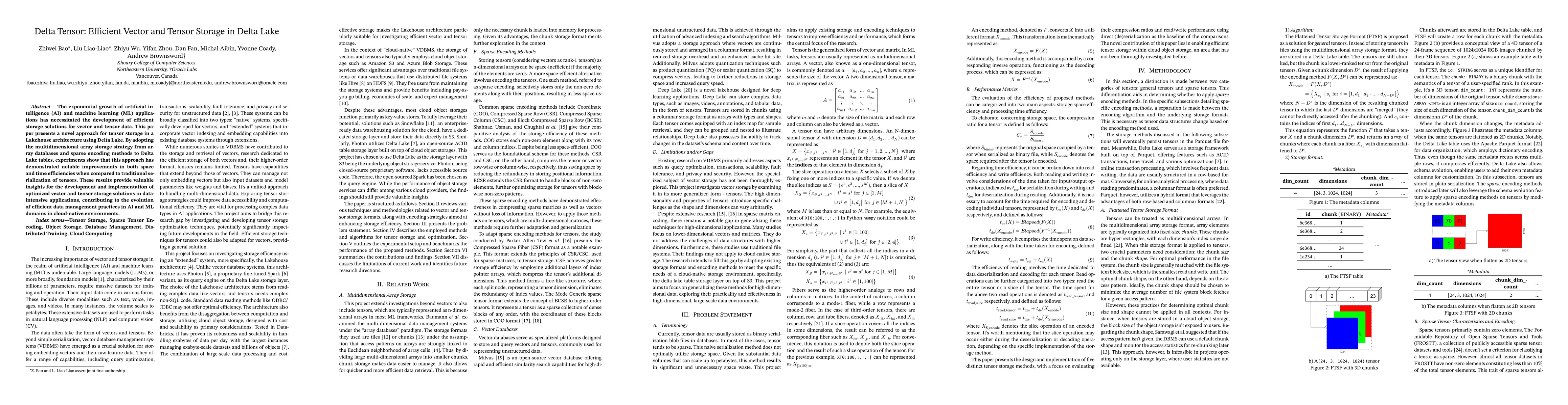 Thumbnail for Delta Tensor: Efficient Vector and Tensor Storage in Delta Lake