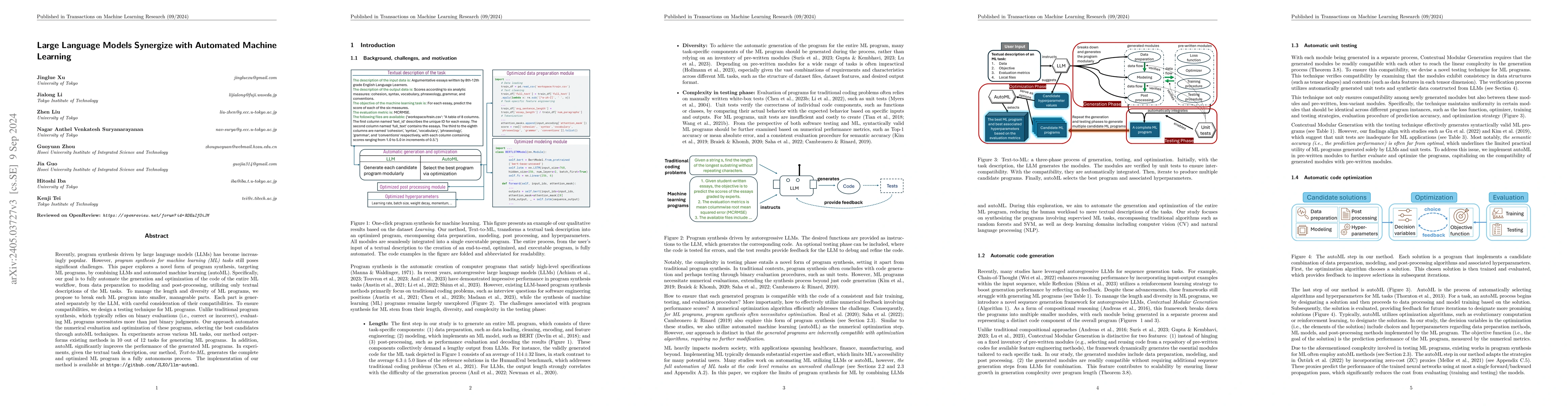 Thumbnail for Large Language Models Synergize with Automated Machine Learning