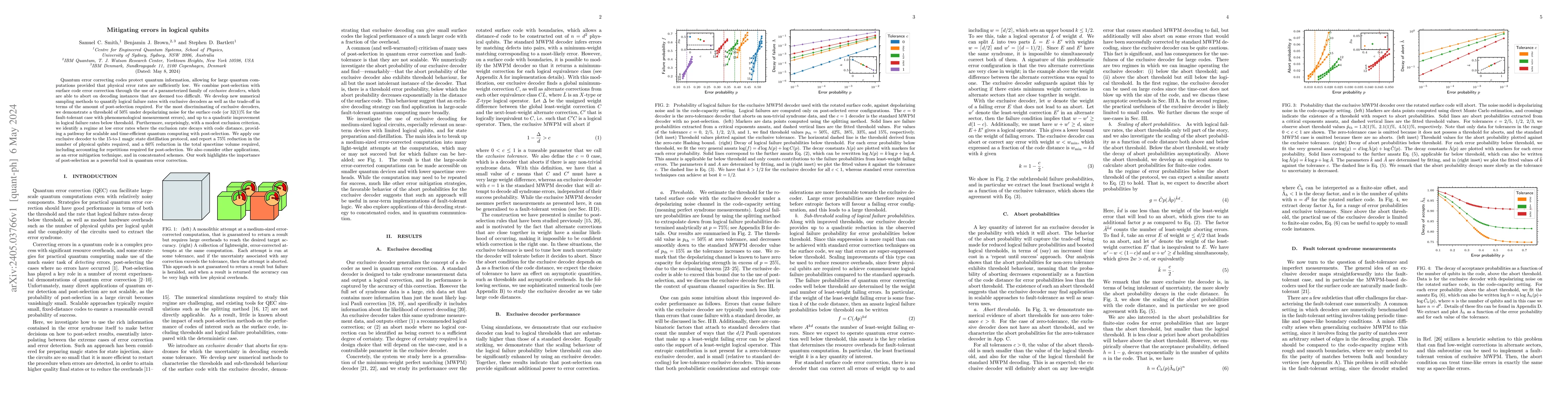 Thumbnail for Mitigating errors in logical qubits