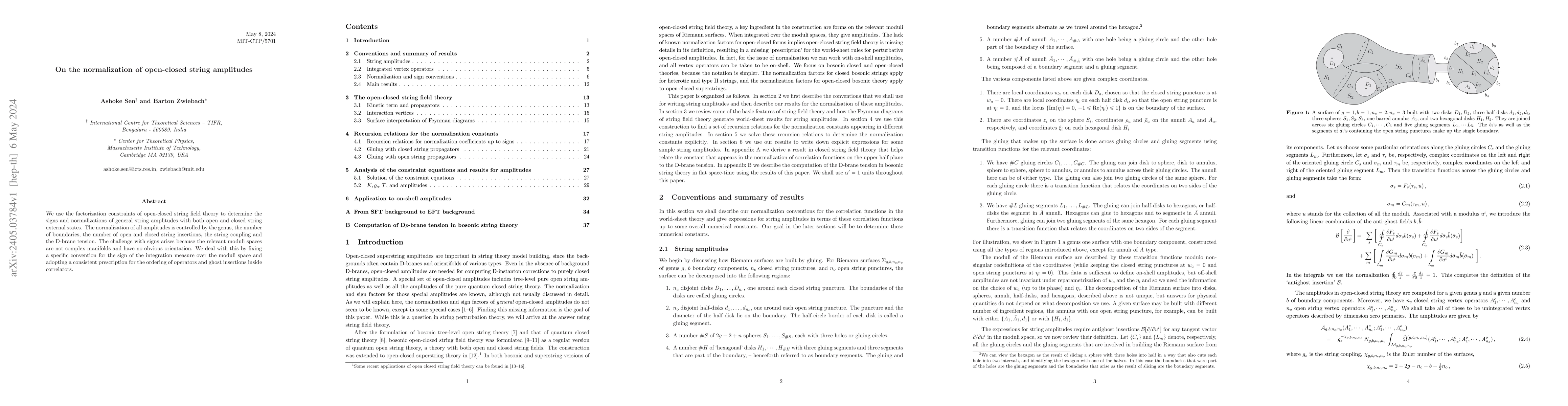 Thumbnail for On the normalization of open-closed string amplitudes