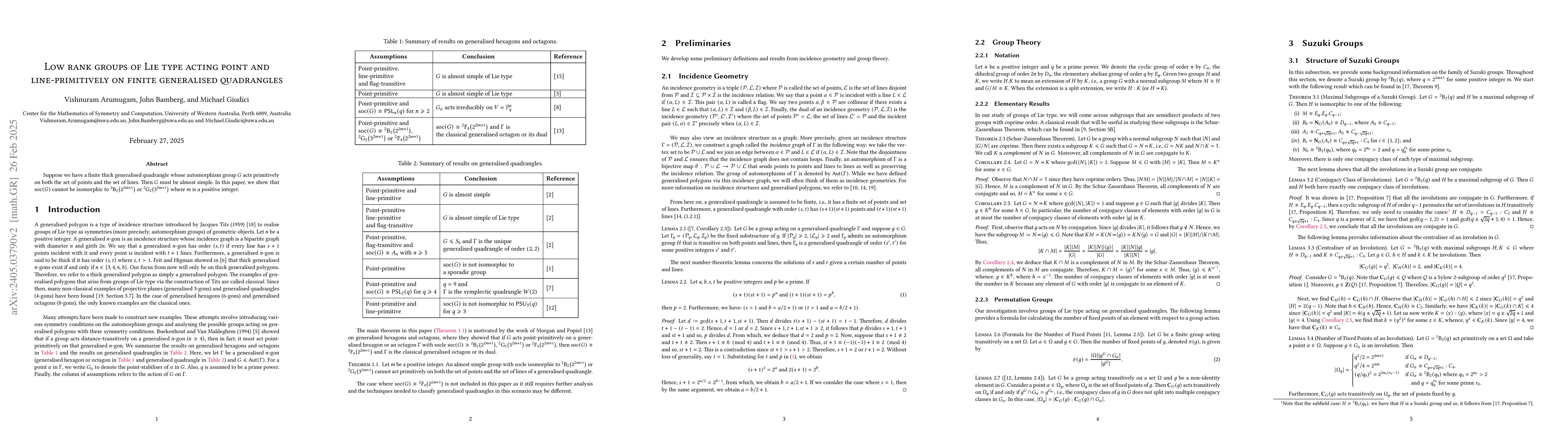 Thumbnail for Low rank groups of Lie type acting point and line-primitively on finite
  generalised quadrangles