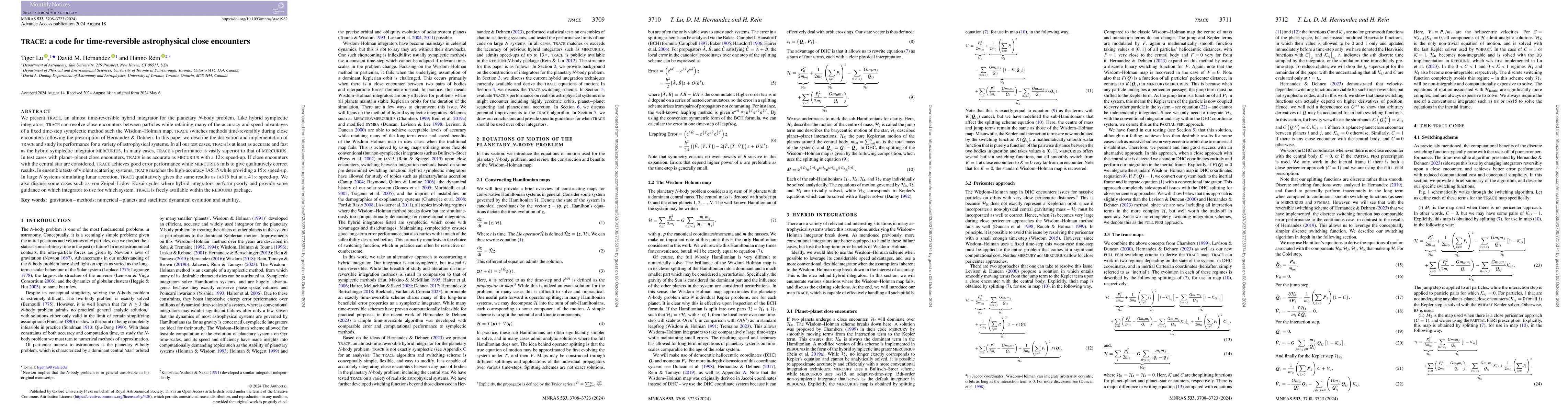 Thumbnail for TRACE: a Time-Reversible Algorithm for Close Encounters