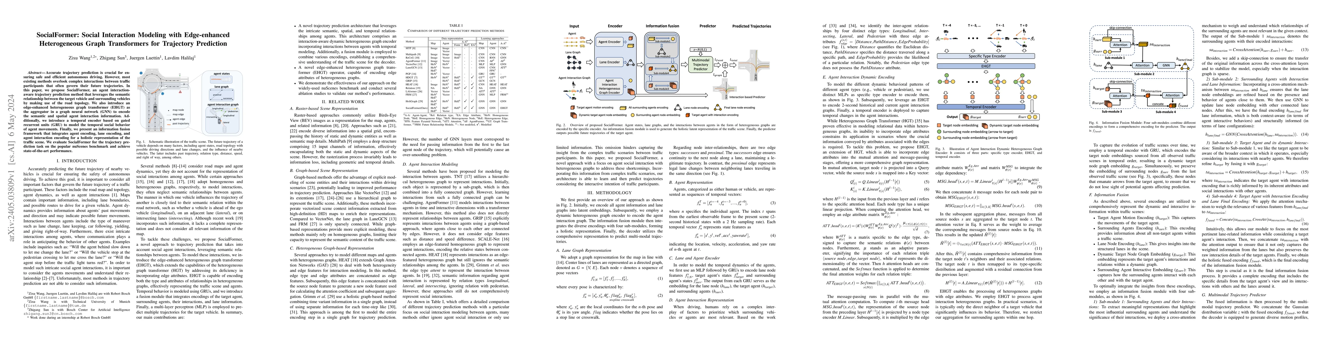 Thumbnail for SocialFormer: Social Interaction Modeling with Edge-enhanced
  Heterogeneous Graph Transformers for Trajectory Prediction