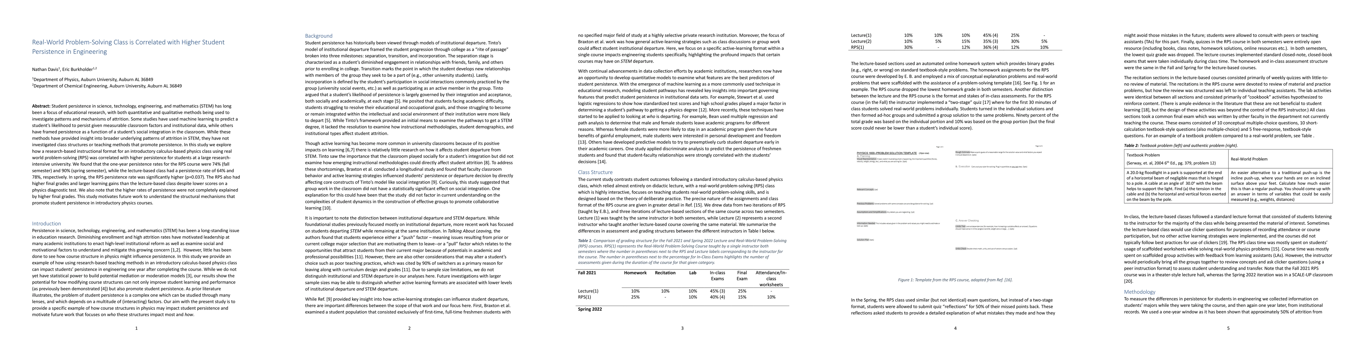 Thumbnail for Real-World Problem-Solving Class is Correlated with Higher Student
  Persistence in Engineering