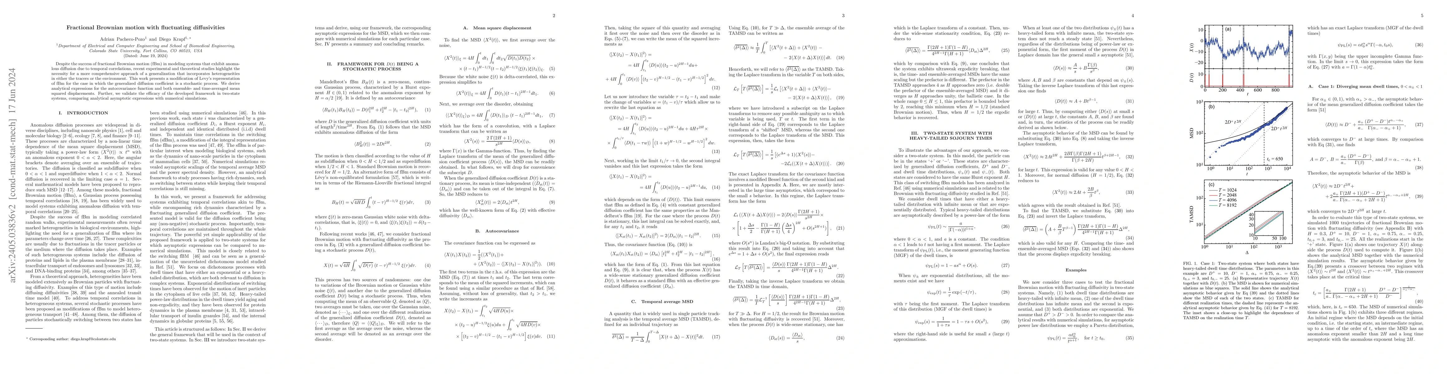 Thumbnail for Fractional Brownian motion with fluctuating diffusivities