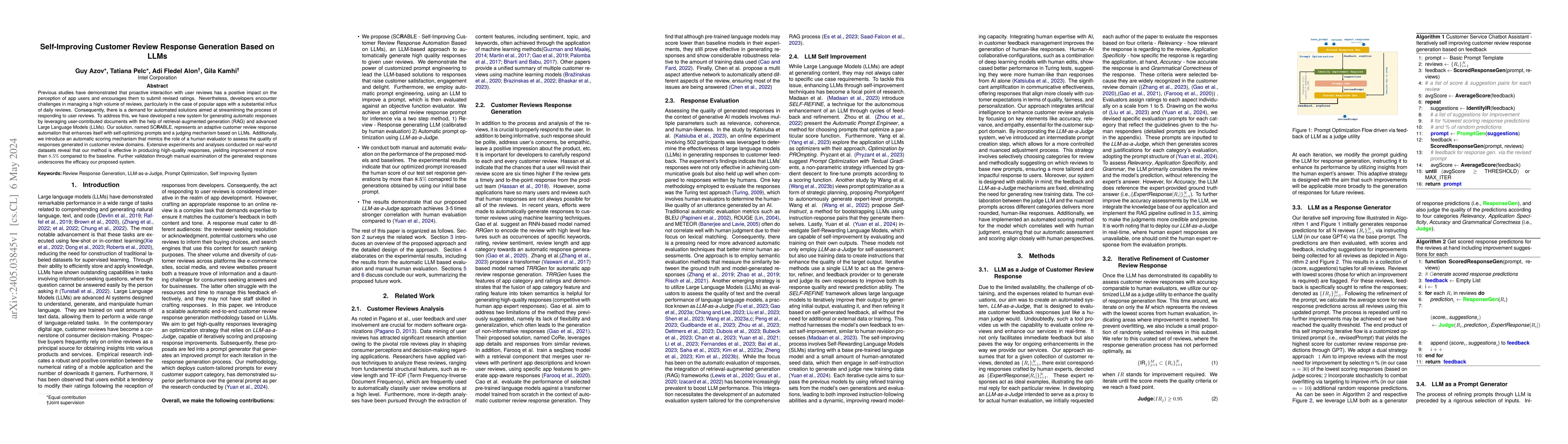 Thumbnail for Self-Improving Customer Review Response Generation Based on LLMs