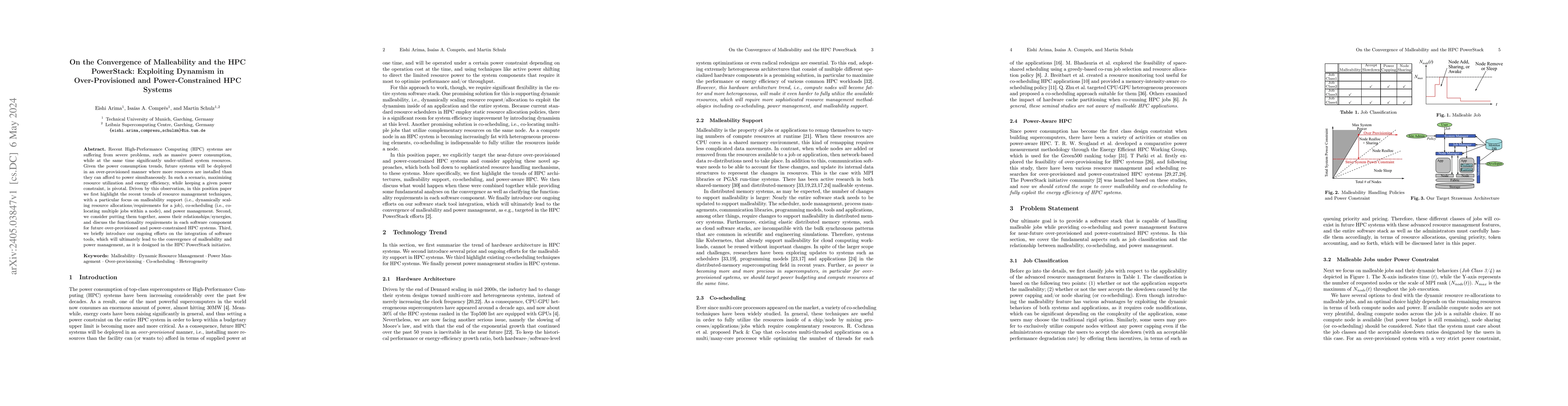 Thumbnail for On the Convergence of Malleability and the HPC PowerStack: Exploiting
  Dynamism in Over-Provisioned and Power-Constrained HPC Systems
