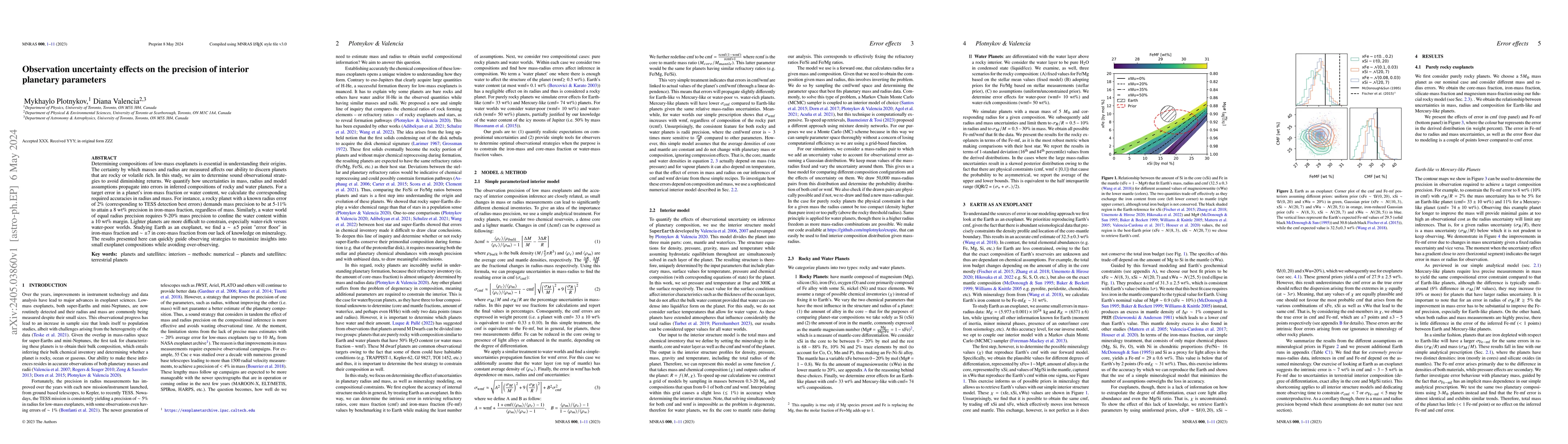 Thumbnail for Observation uncertainty effects on the precision of interior planetary
  parameters