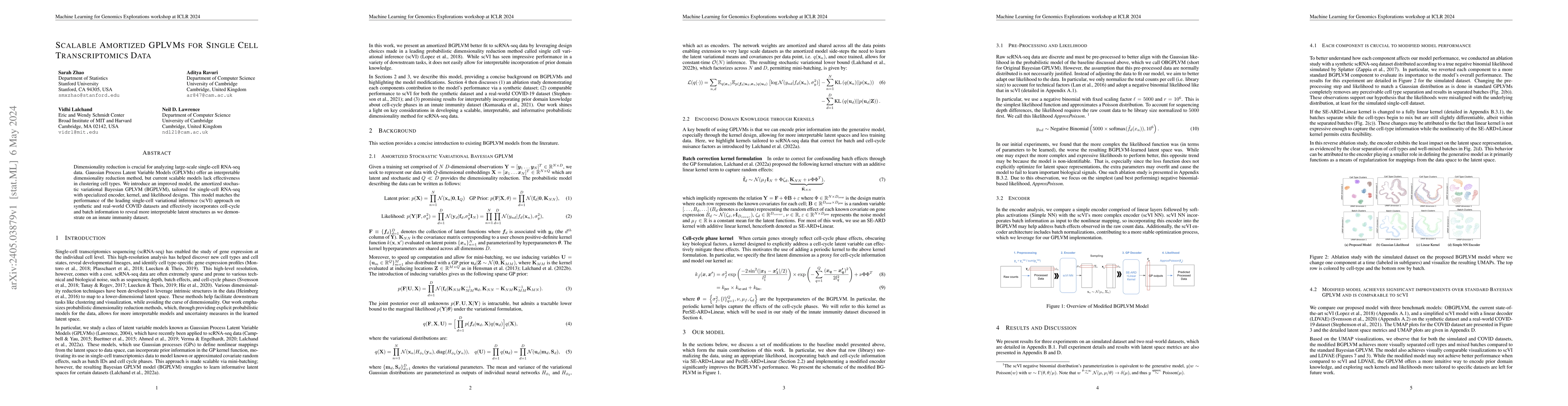 Thumbnail for Scalable Amortized GPLVMs for Single Cell Transcriptomics Data