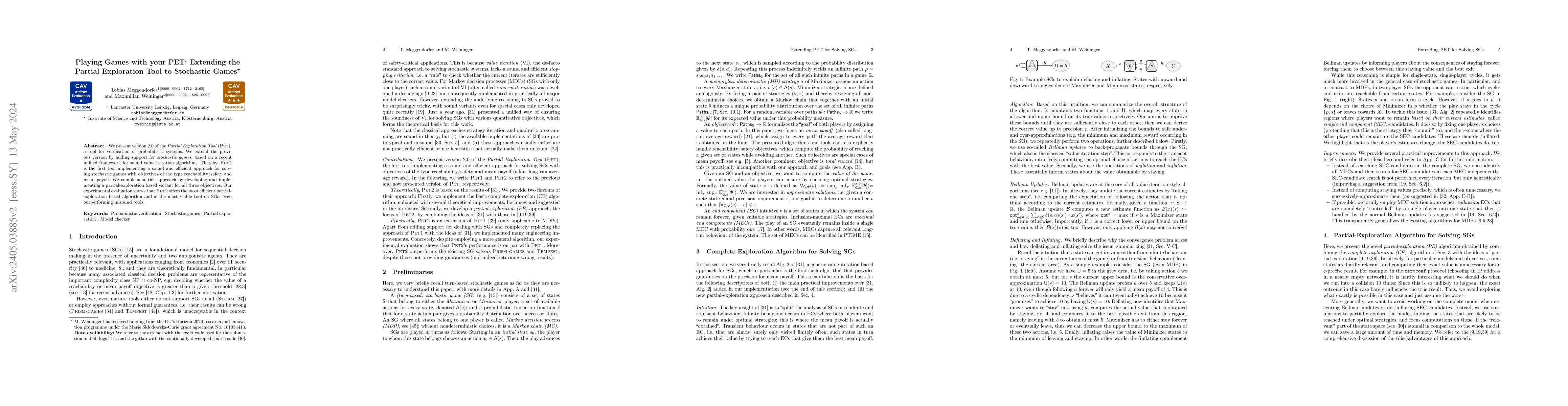 Thumbnail for Playing Games with your PET: Extending the Partial Exploration Tool to
  Stochastic Games