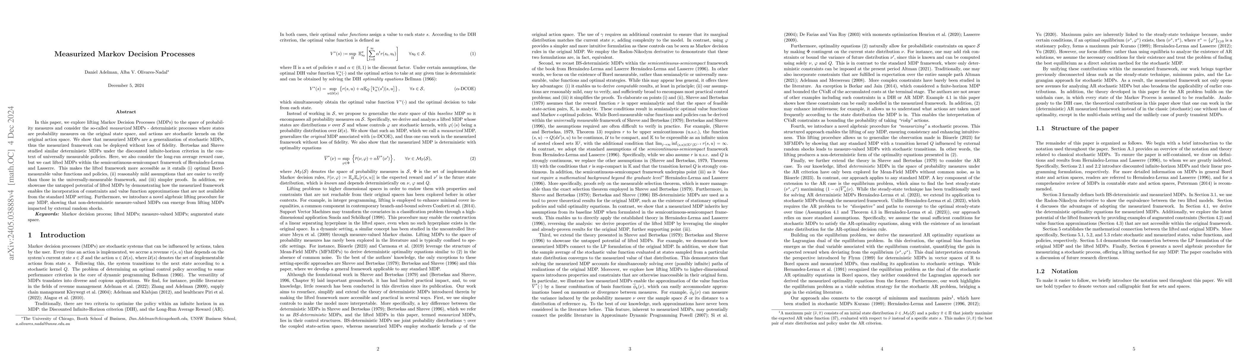Thumbnail for Measurized Discounted Markov Decision Processes
