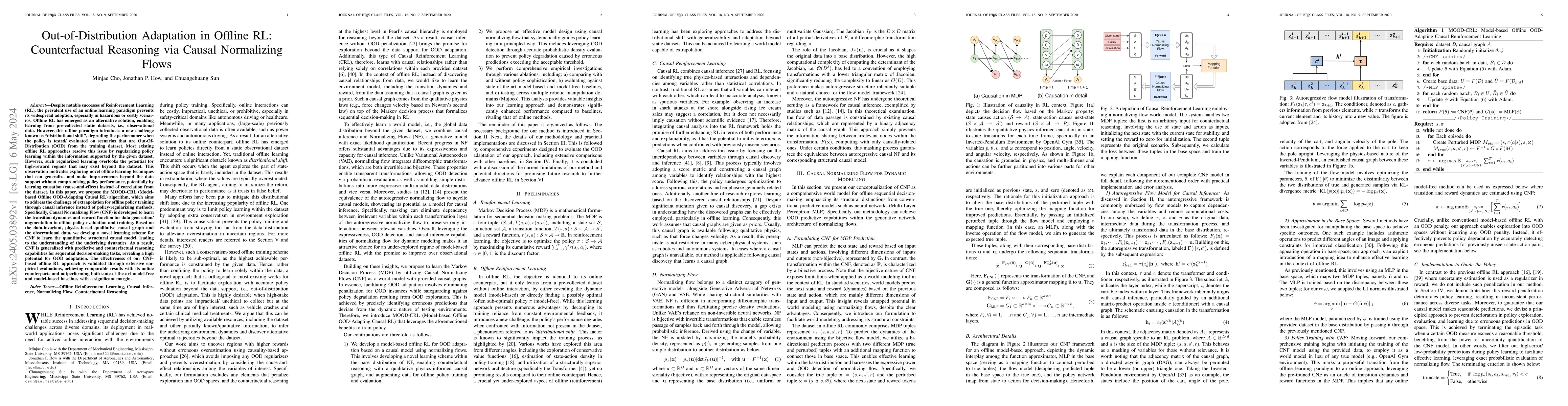 Thumbnail for Out-of-Distribution Adaptation in Offline RL: Counterfactual Reasoning
  via Causal Normalizing Flows
