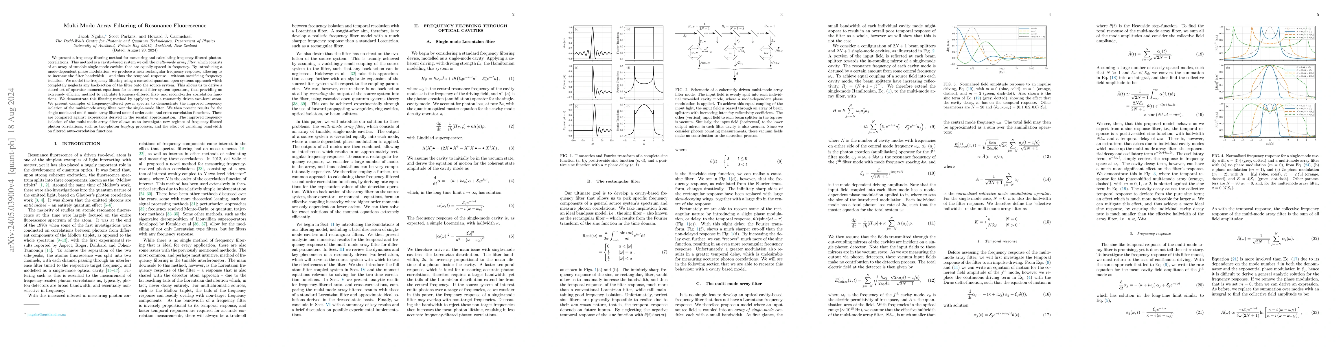 Thumbnail for Multi-Mode Array Filtering of Resonance Fluorescence