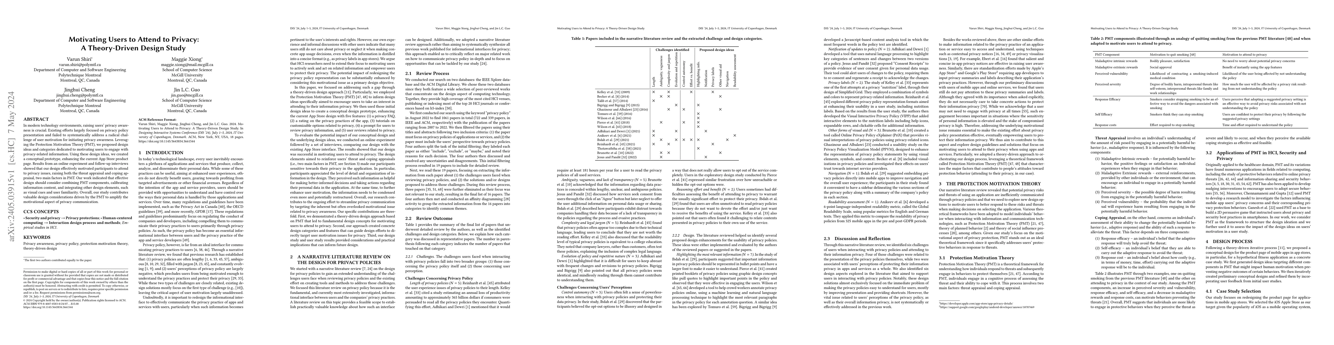 Thumbnail for Motivating Users to Attend to Privacy: A Theory-Driven Design Study