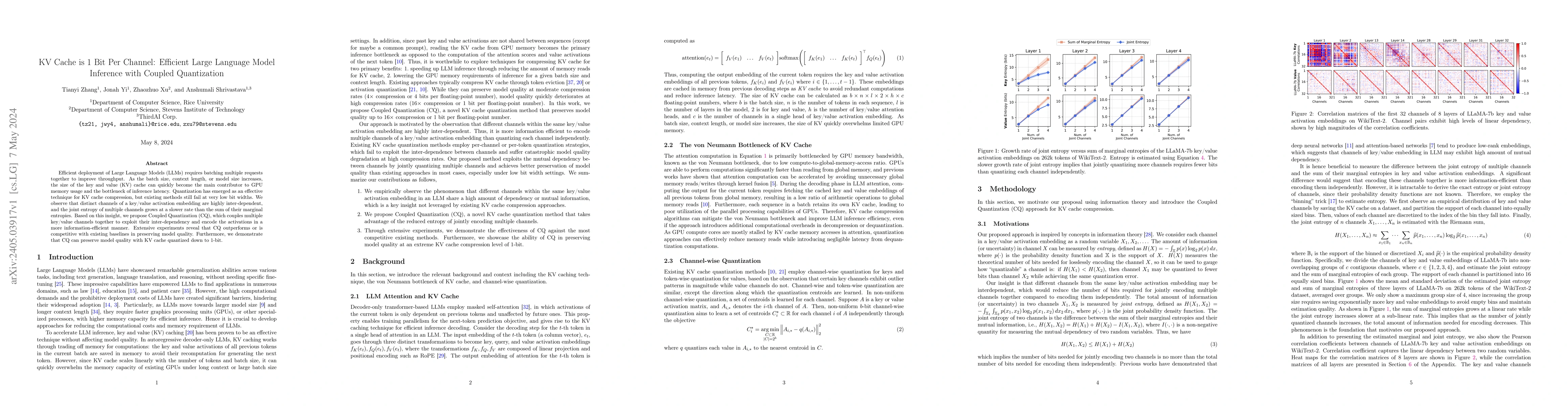 Thumbnail for KV Cache is 1 Bit Per Channel: Efficient Large Language Model Inference
  with Coupled Quantization