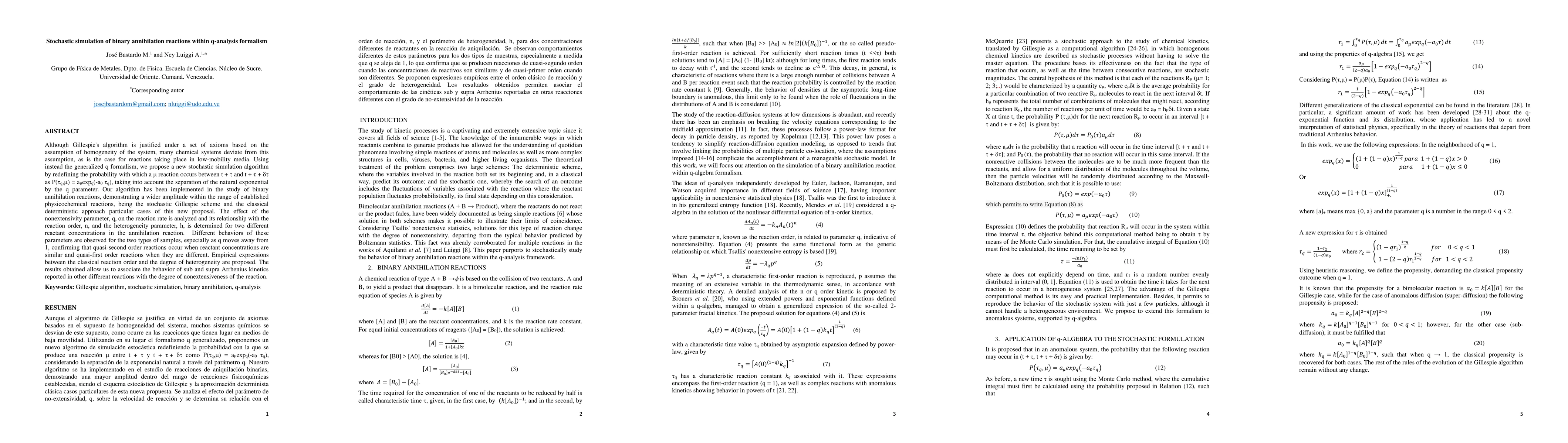 Thumbnail for Stochastic simulation of binary annihilation reactions within q-analysis
  formalism