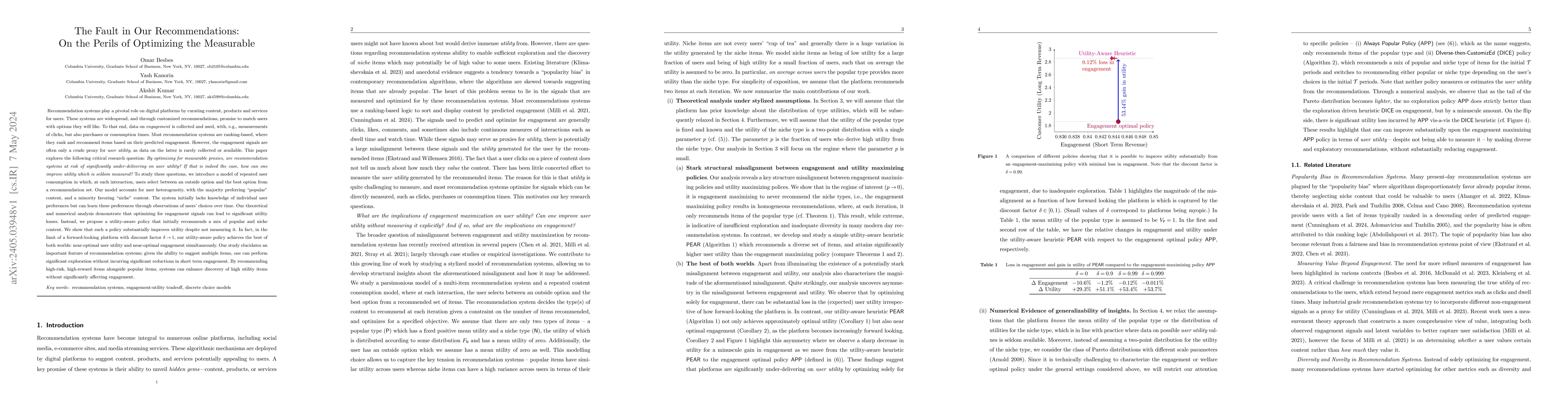 Thumbnail for The Fault in Our Recommendations: On the Perils of Optimizing the
  Measurable