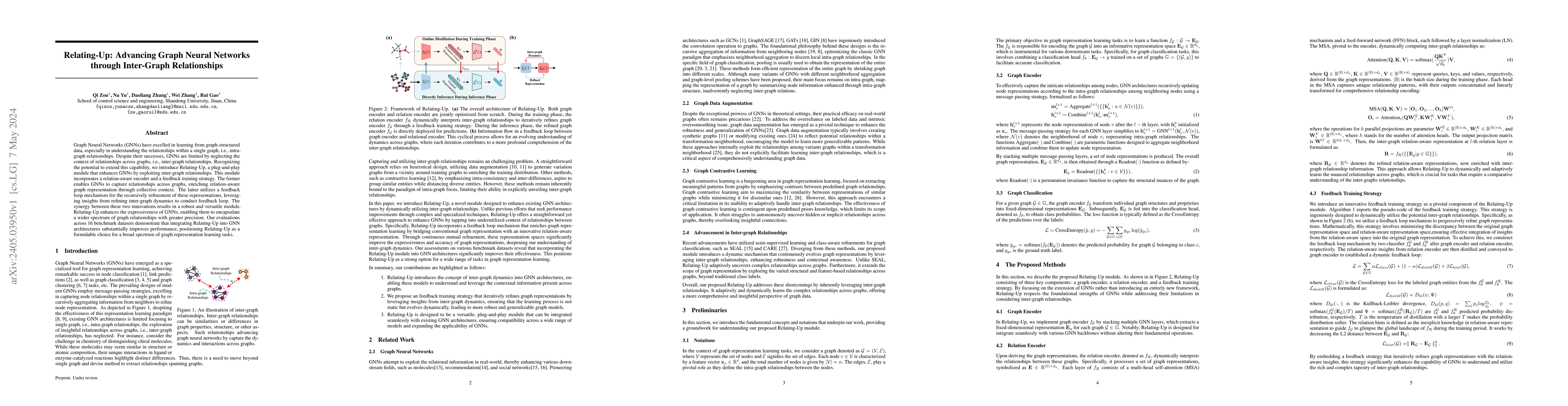 Thumbnail for Relating-Up: Advancing Graph Neural Networks through Inter-Graph
  Relationships