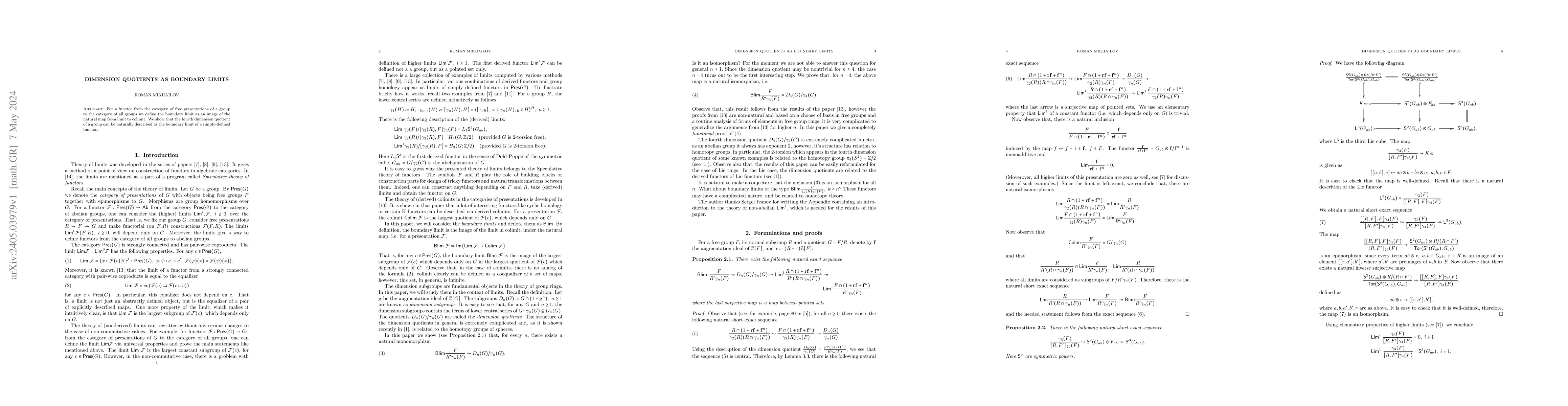 Thumbnail for Dimension quotients as boundary limits