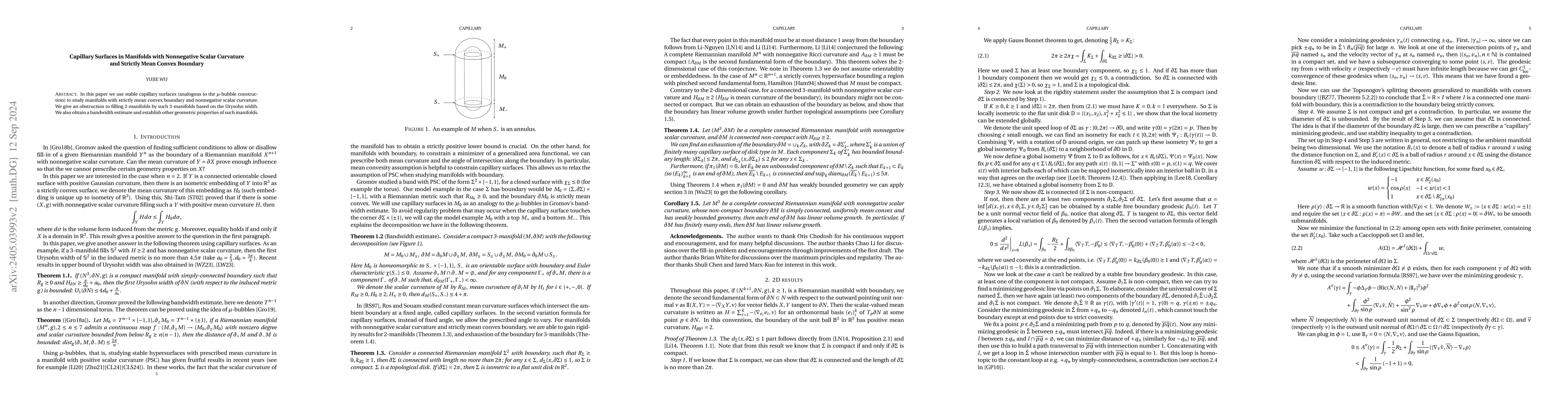 Thumbnail for Capillary Surfaces in Manifolds with Nonnegative Scalar Curvature and
  Strictly Mean Convex Boundary