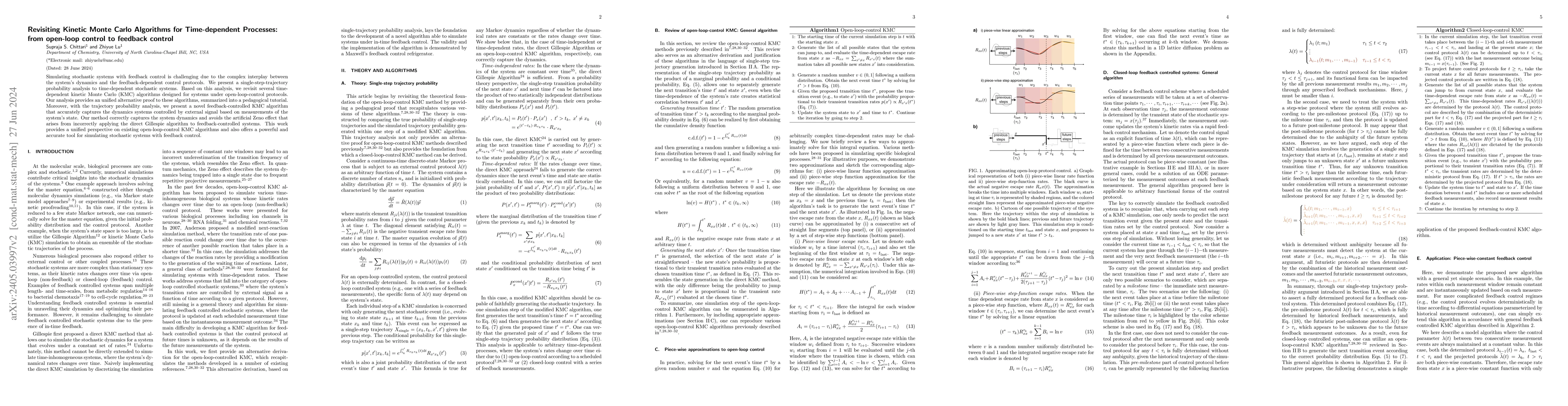 Thumbnail for Revisiting Kinetic Monte Carlo Algorithms for Time-dependent Processes:
  from open-loop control to feedback control