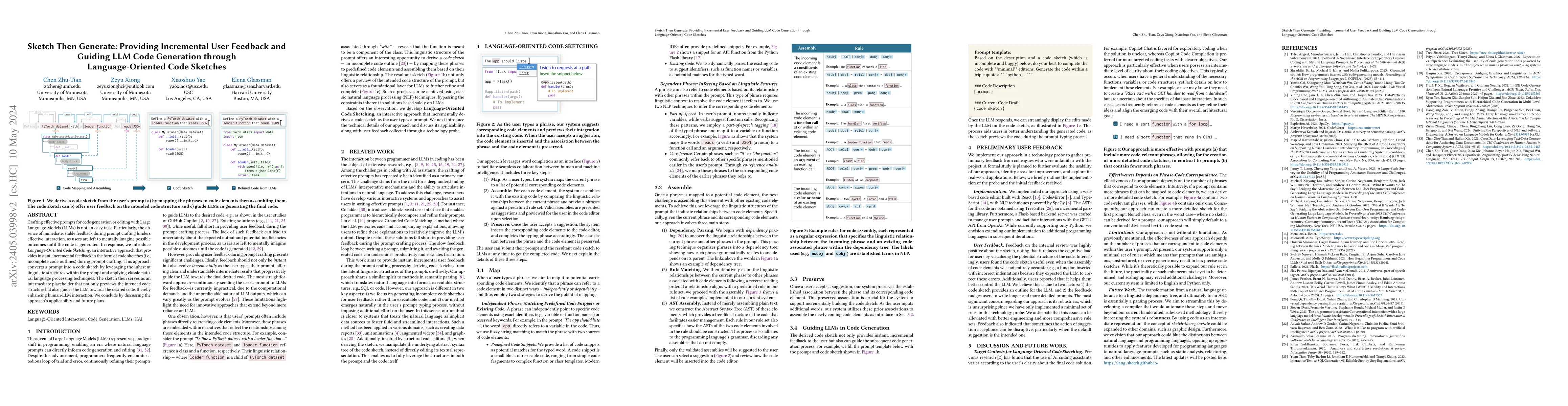 Thumbnail for Sketch Then Generate: Providing Incremental User Feedback and Guiding
  LLM Code Generation through Language-Oriented Code Sketches