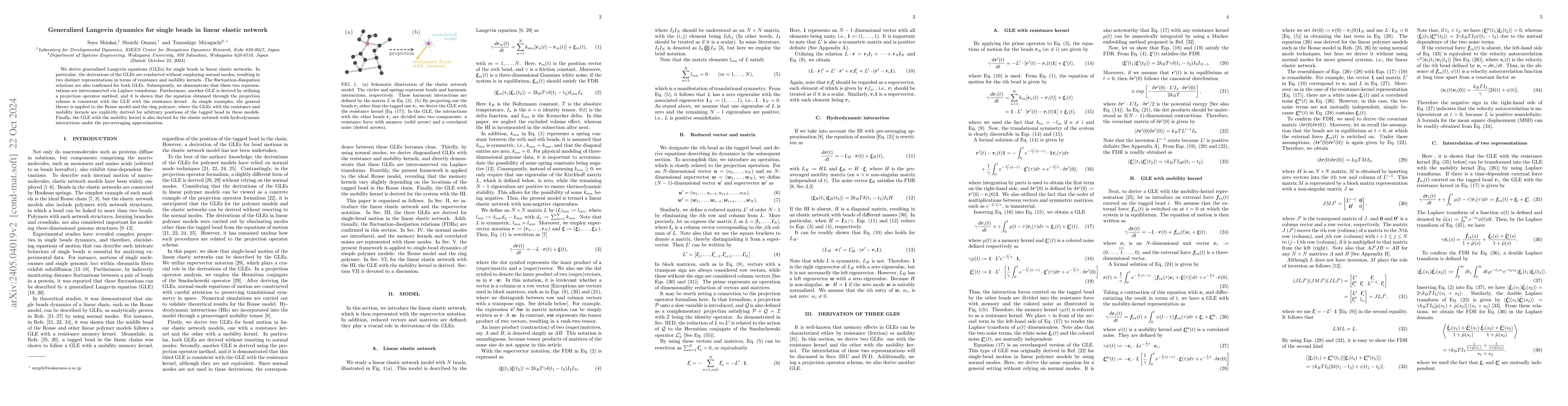 Thumbnail for Generalized Langevin dynamics for single beads in linear elastic network
