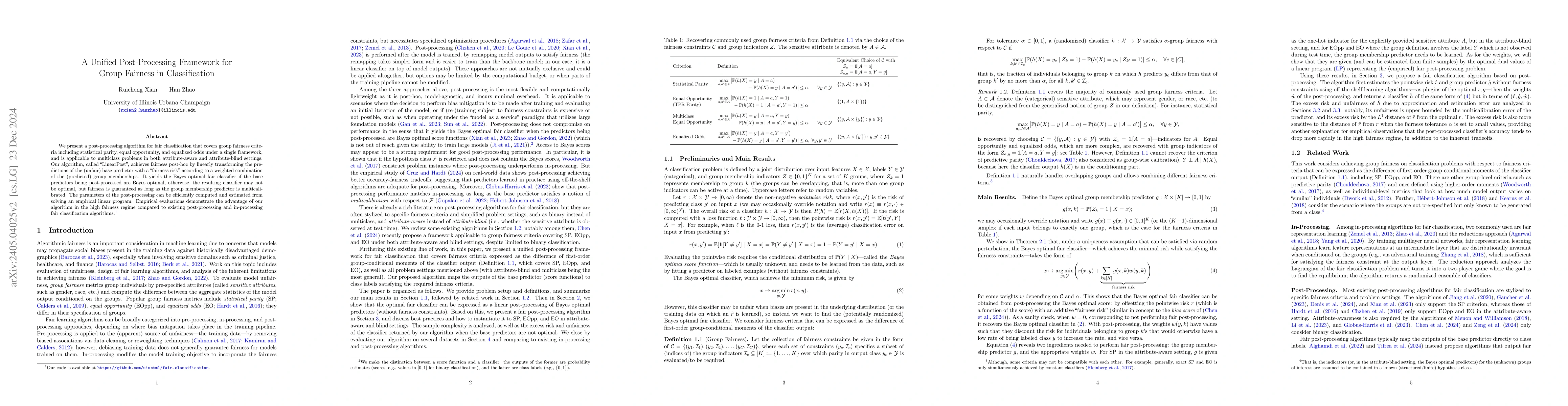 Thumbnail for Optimal Group Fair Classifiers from Linear Post-Processing