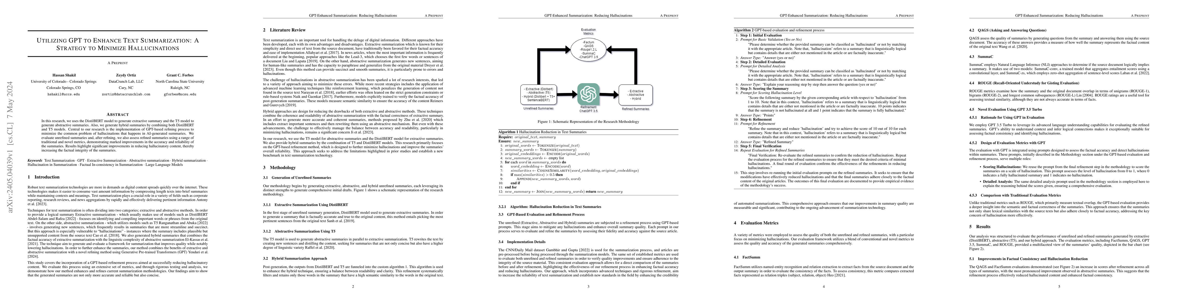 Thumbnail for Utilizing GPT to Enhance Text Summarization: A Strategy to Minimize
  Hallucinations
