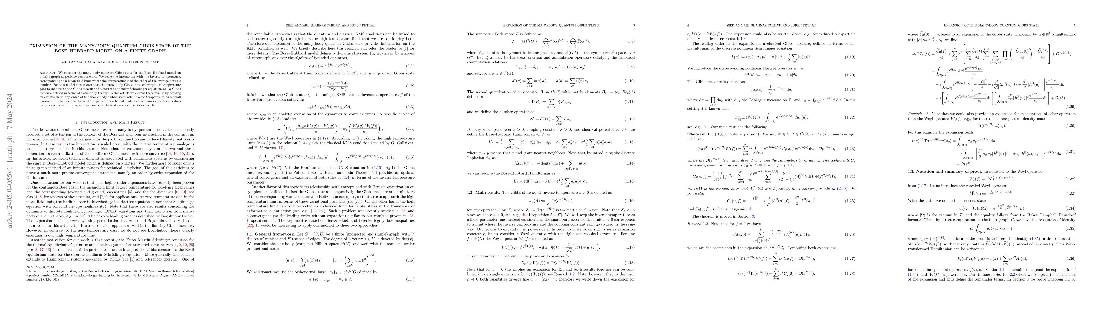Thumbnail for Expansion of the Many-body Quantum Gibbs State of the Bose-Hubbard Model
  on a Finite Graph