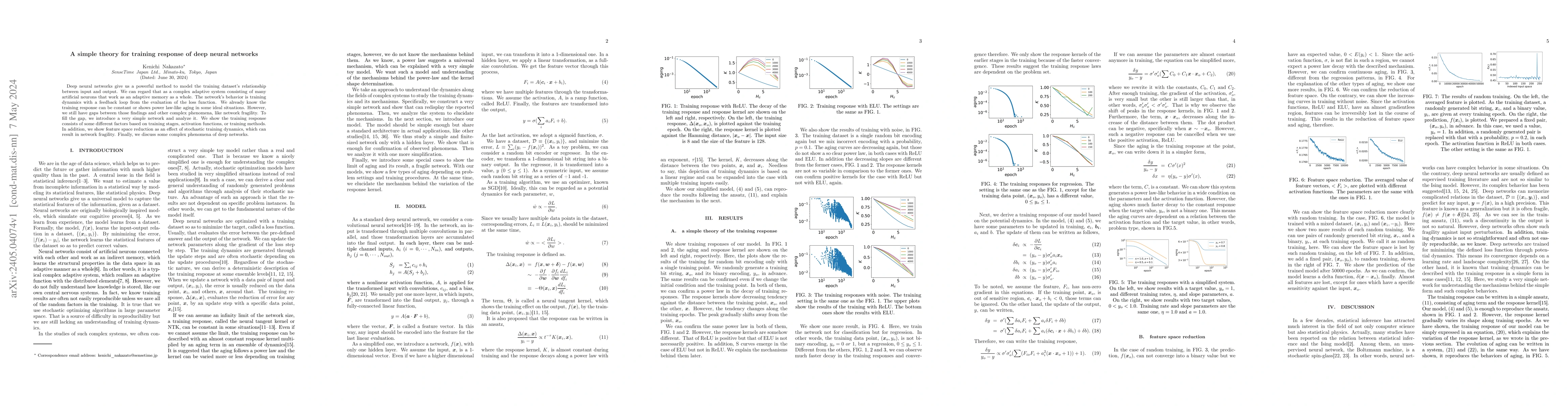 Thumbnail for A simple theory for training response of deep neural networks