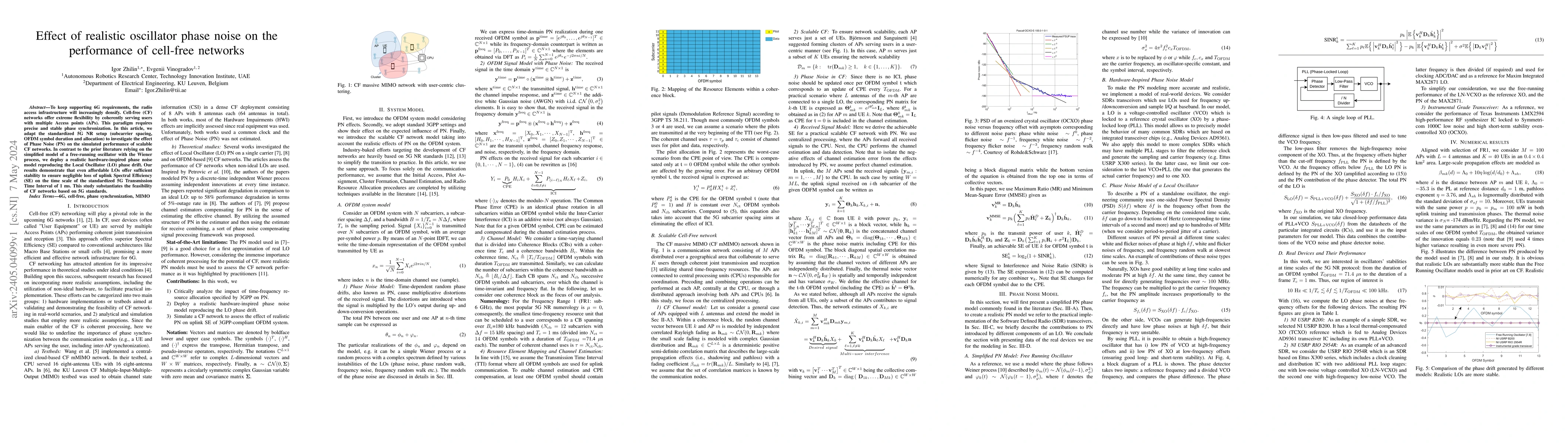Thumbnail for Effect of realistic oscillator phase noise on the performance of
  cell-free networks
