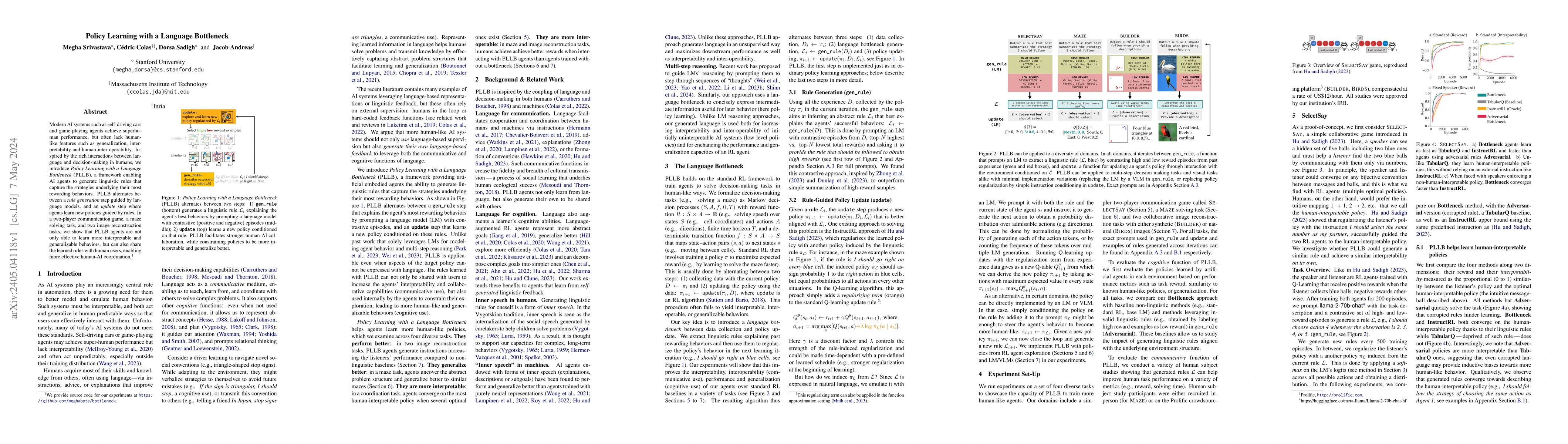 Thumbnail for Policy Learning with a Language Bottleneck
