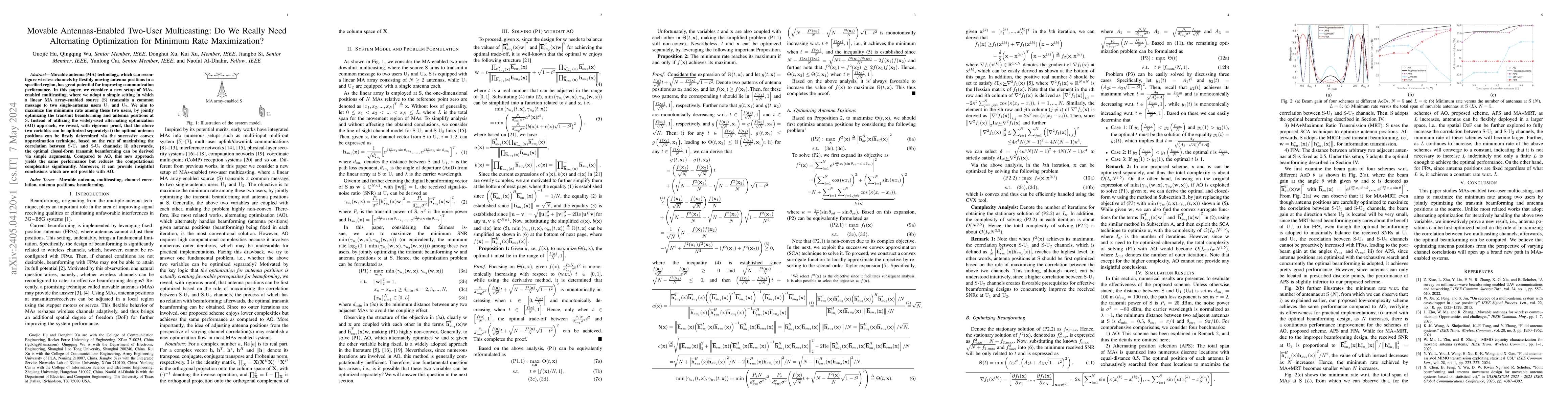 Thumbnail for Movable Antennas-Enabled Two-User Multicasting: Do We Really Need
  Alternating Optimization for Minimum Rate Maximization?