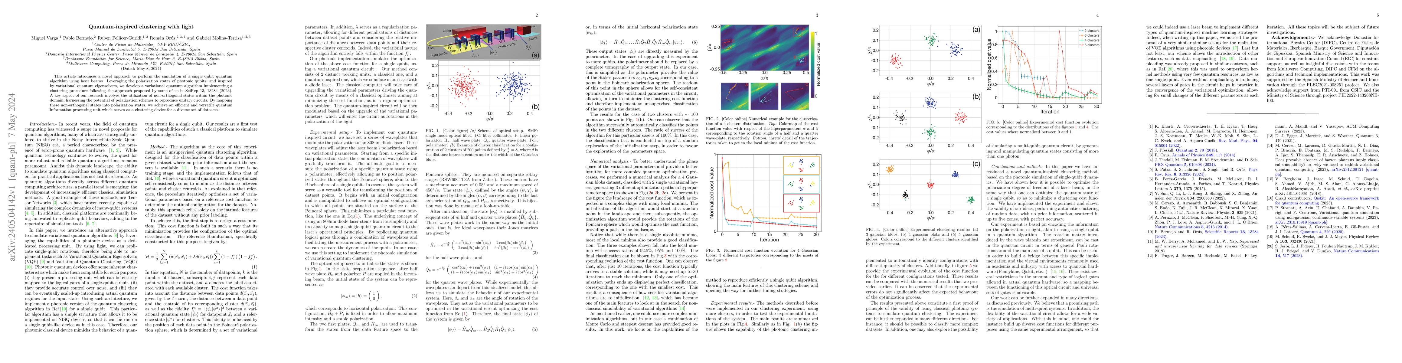 Thumbnail for Quantum-inspired clustering with light