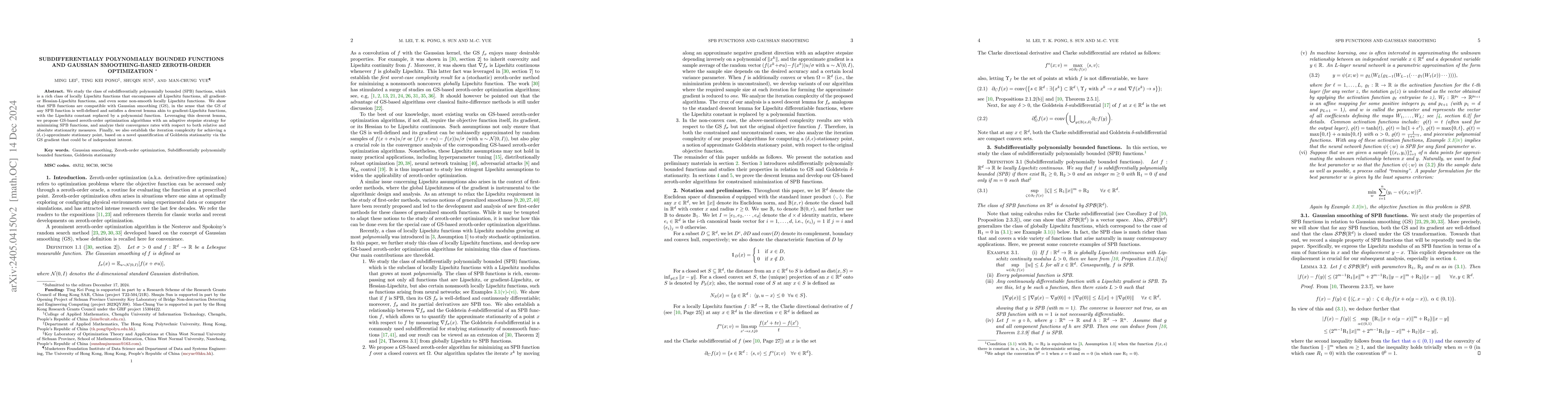 Thumbnail for Subdifferentially polynomially bounded functions and Gaussian
  smoothing-based zeroth-order optimization