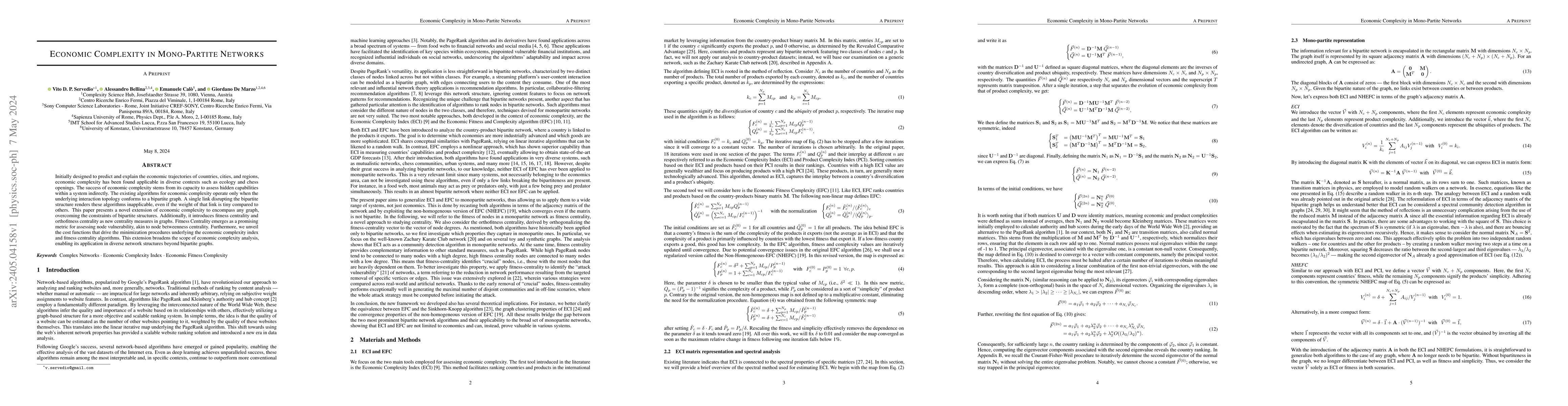 Thumbnail for Economic Complexity in Mono-Partite Networks