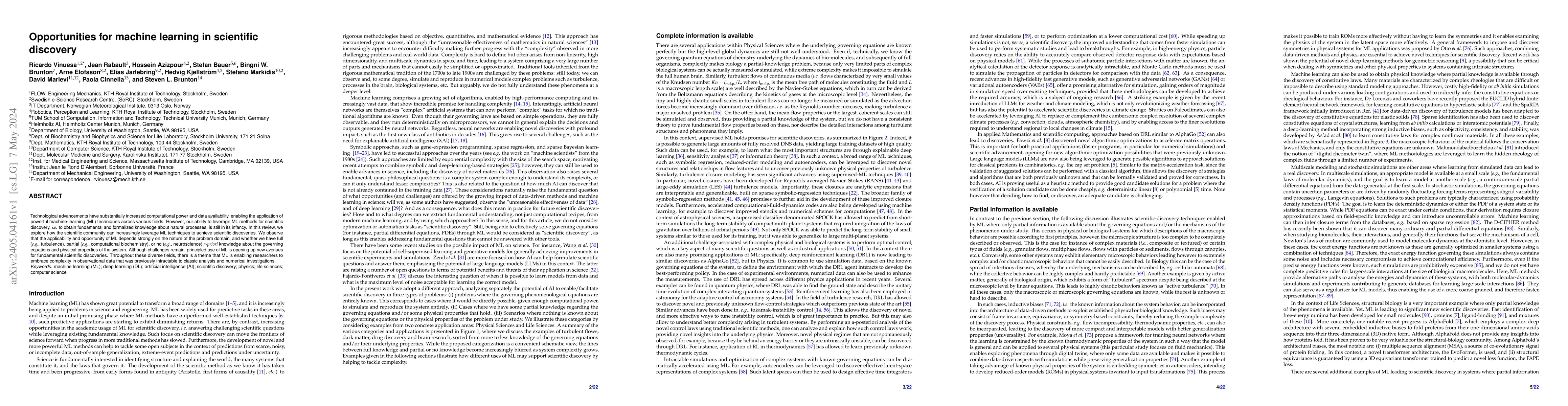 Thumbnail for Opportunities for machine learning in scientific discovery