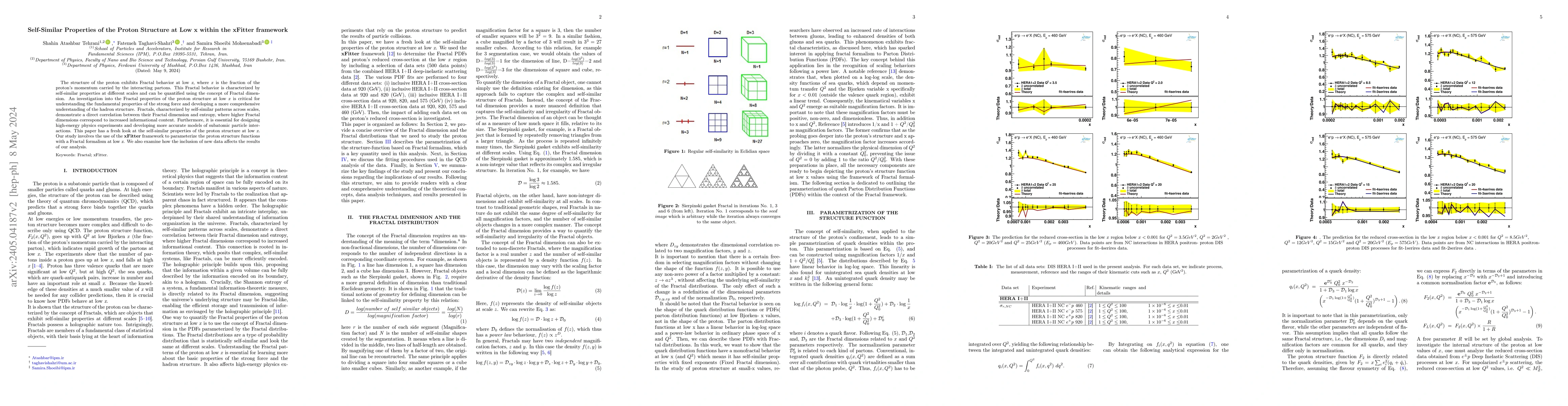 Thumbnail for Self-Similar Properties of the Proton Structure at Low x within the
  \textbf{xFitter} framework