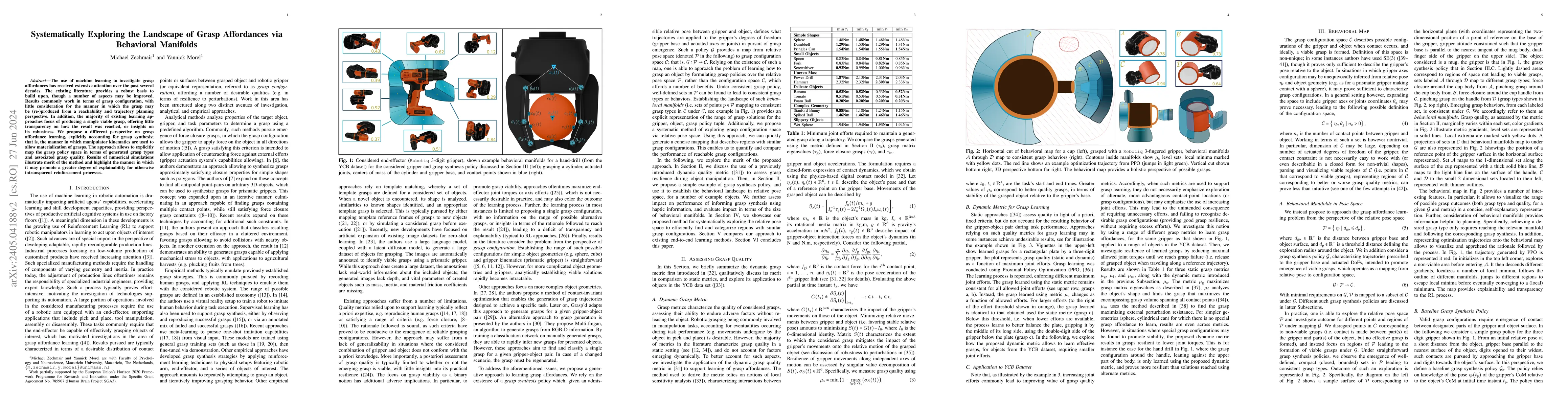 Thumbnail for Systematically Exploring the Landscape of Grasp Affordances via
  Behavioral Manifolds