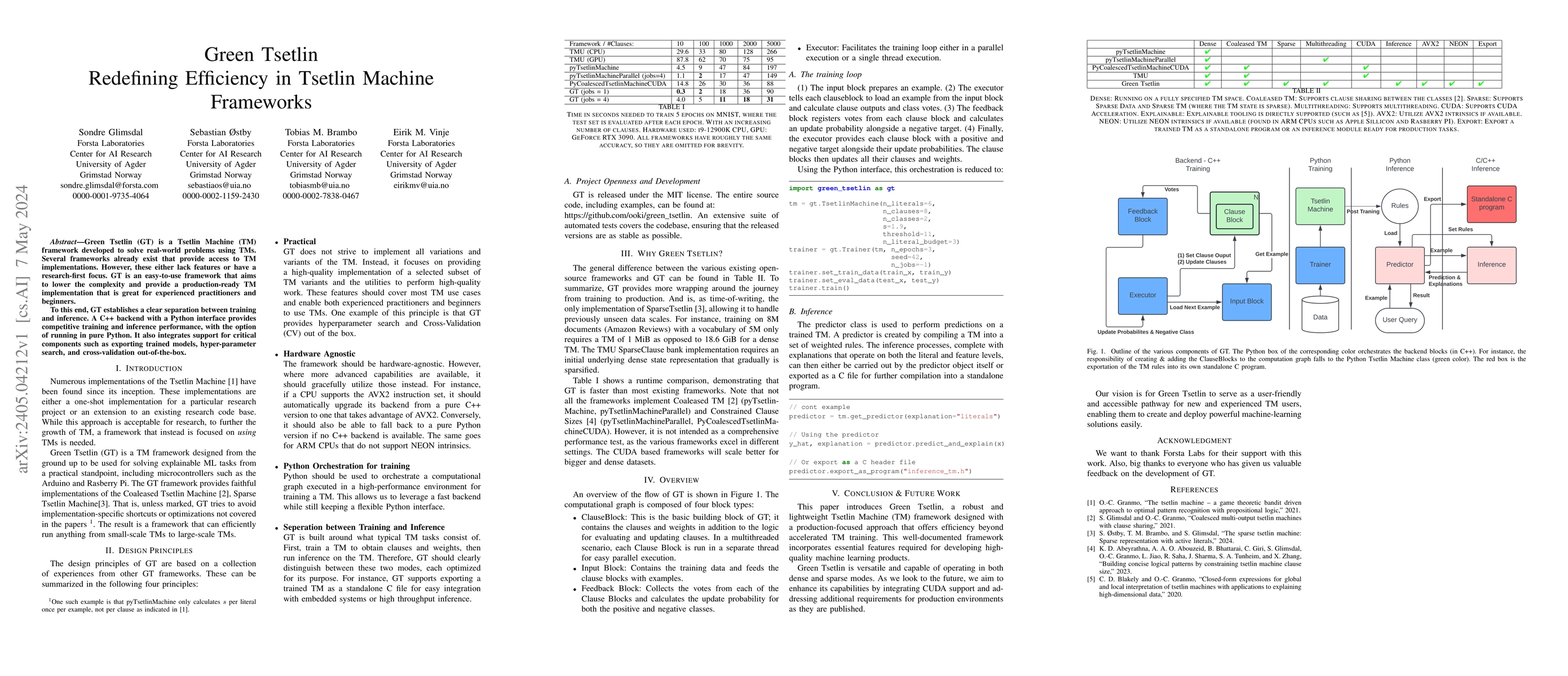 Thumbnail for Green Tsetlin Redefining Efficiency in Tsetlin Machine Frameworks