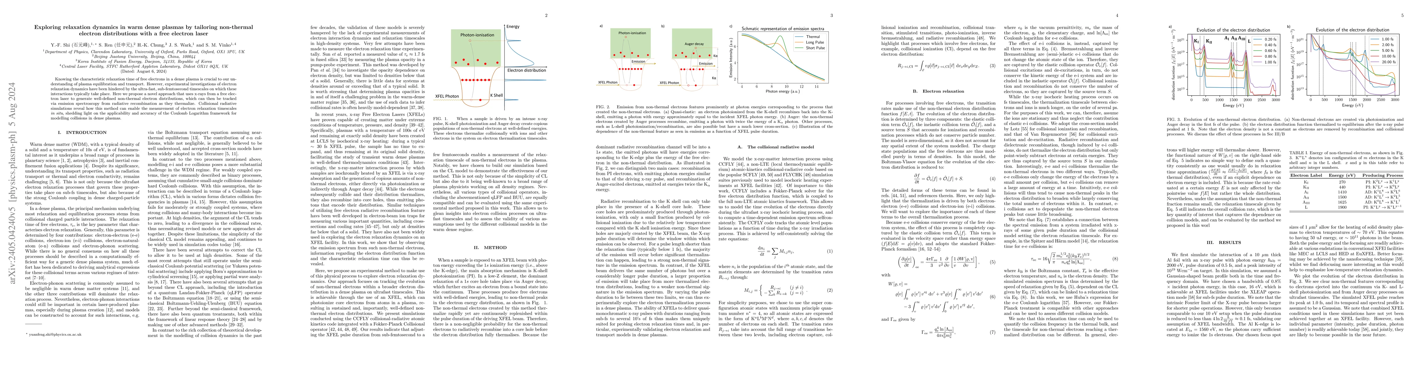Thumbnail for Exploring relaxation dynamics in warm dense plasmas by tailoring
  non-thermal electron distributions with a free electron laser