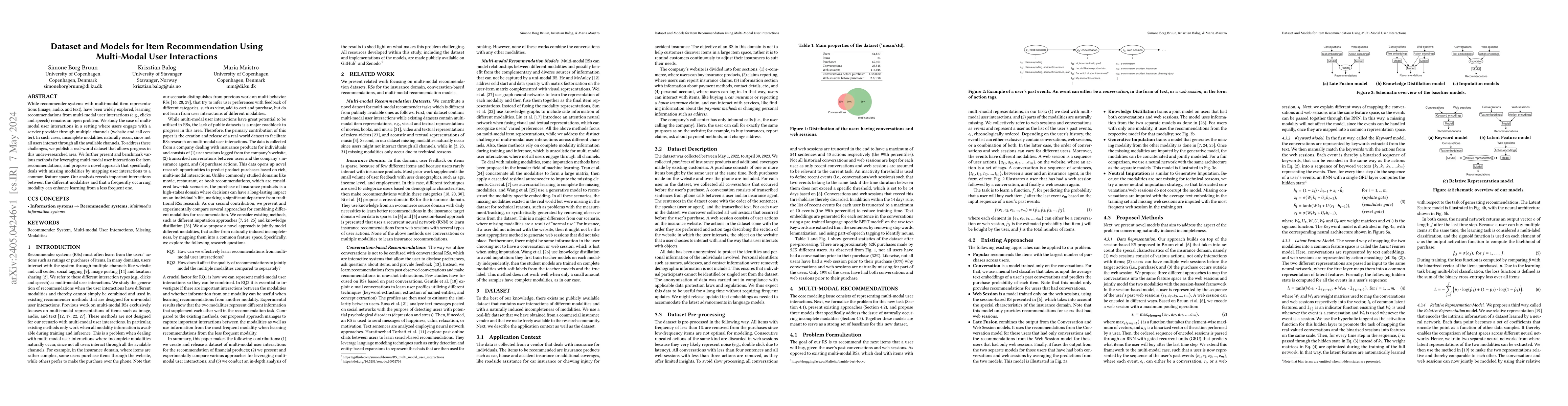 Thumbnail for Dataset and Models for Item Recommendation Using Multi-Modal User
  Interactions